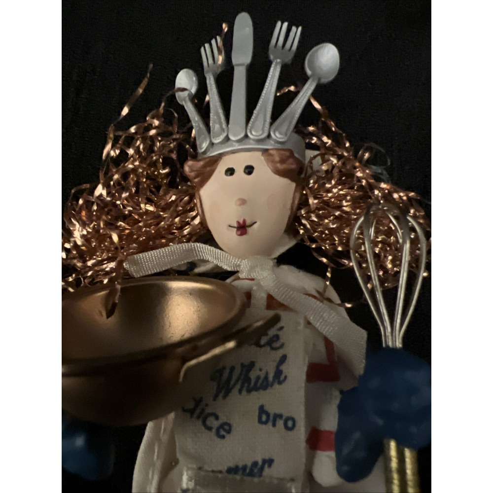 Mixed Media Chef Kitchen Cook Metals Fabric Cutlery Crown
